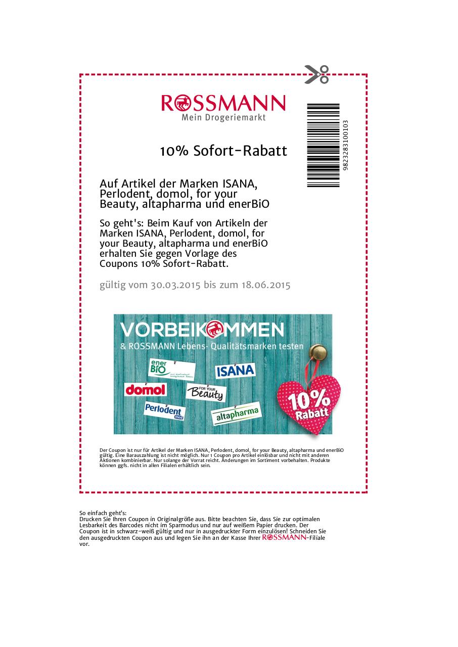 Rossmann Gutschein Zum Ausdrucken