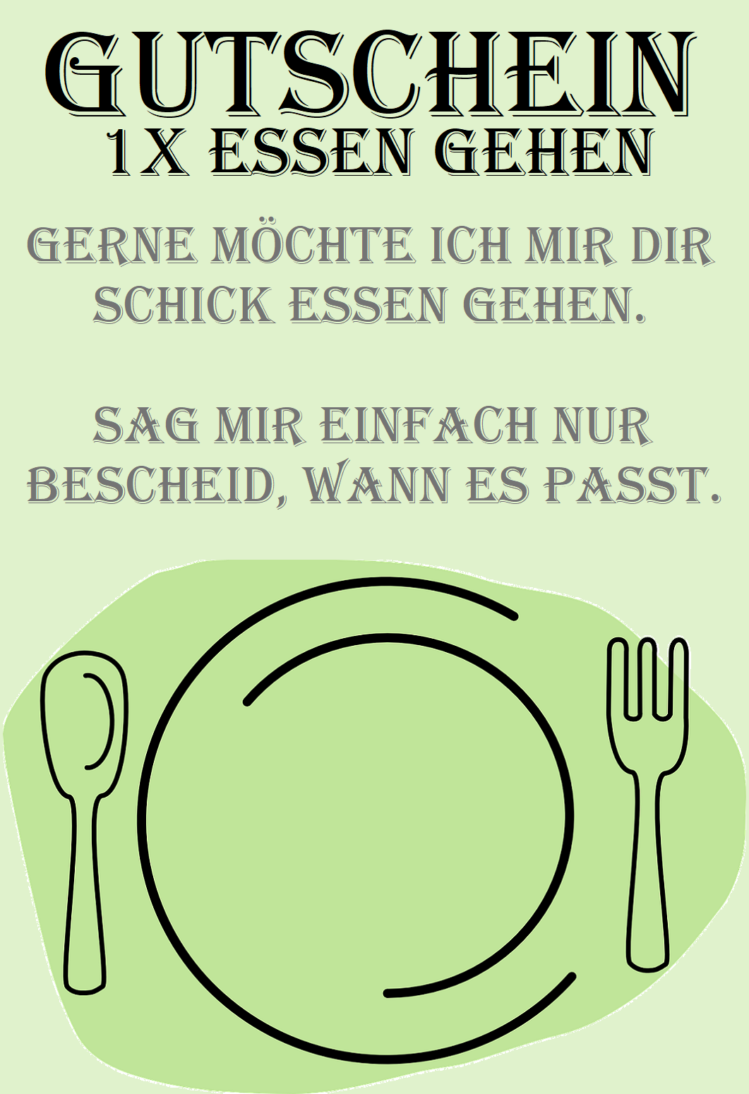 Gutschein Zum Essen Vorlage Selbst Ausdrucken