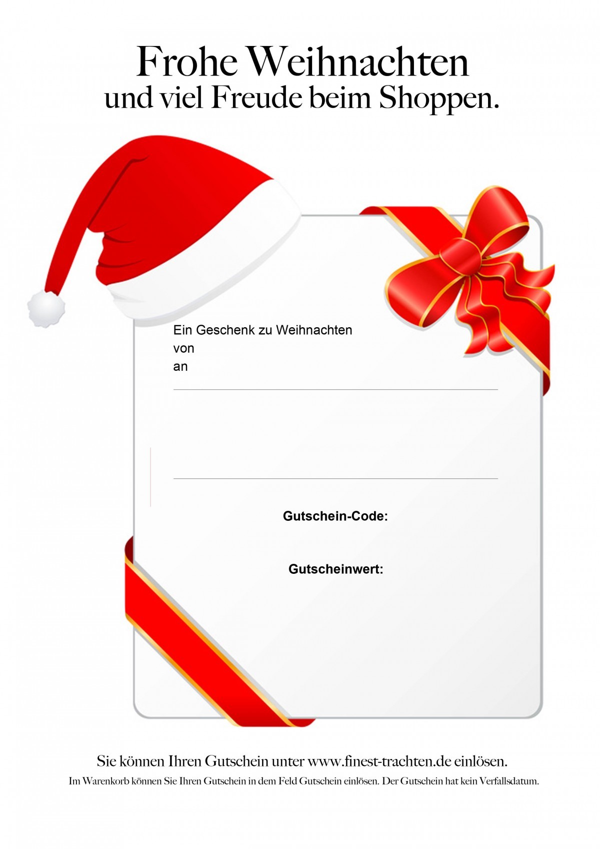 Weihnachts Gutschein Zum Ausdrucken