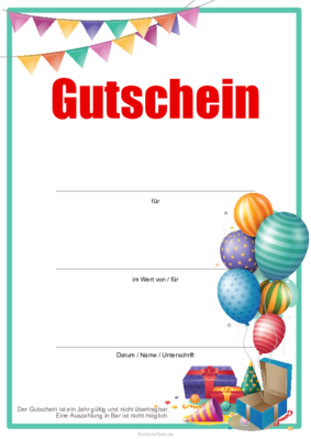 Gutschein Ausdrucken Geburtstag Kostenlos