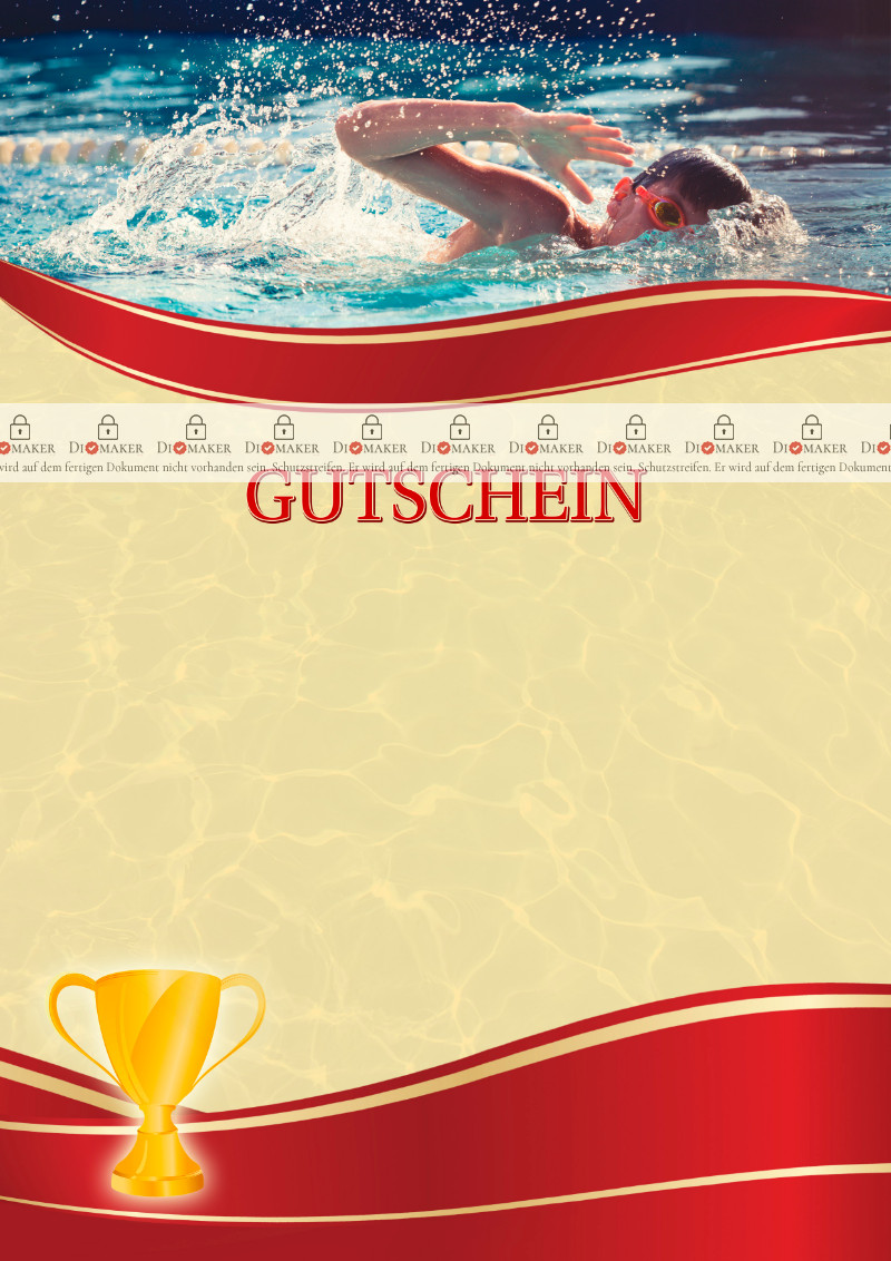 Selbstgestaltung Von Gutschein Für Schwimmbad Zum Ausdrucken