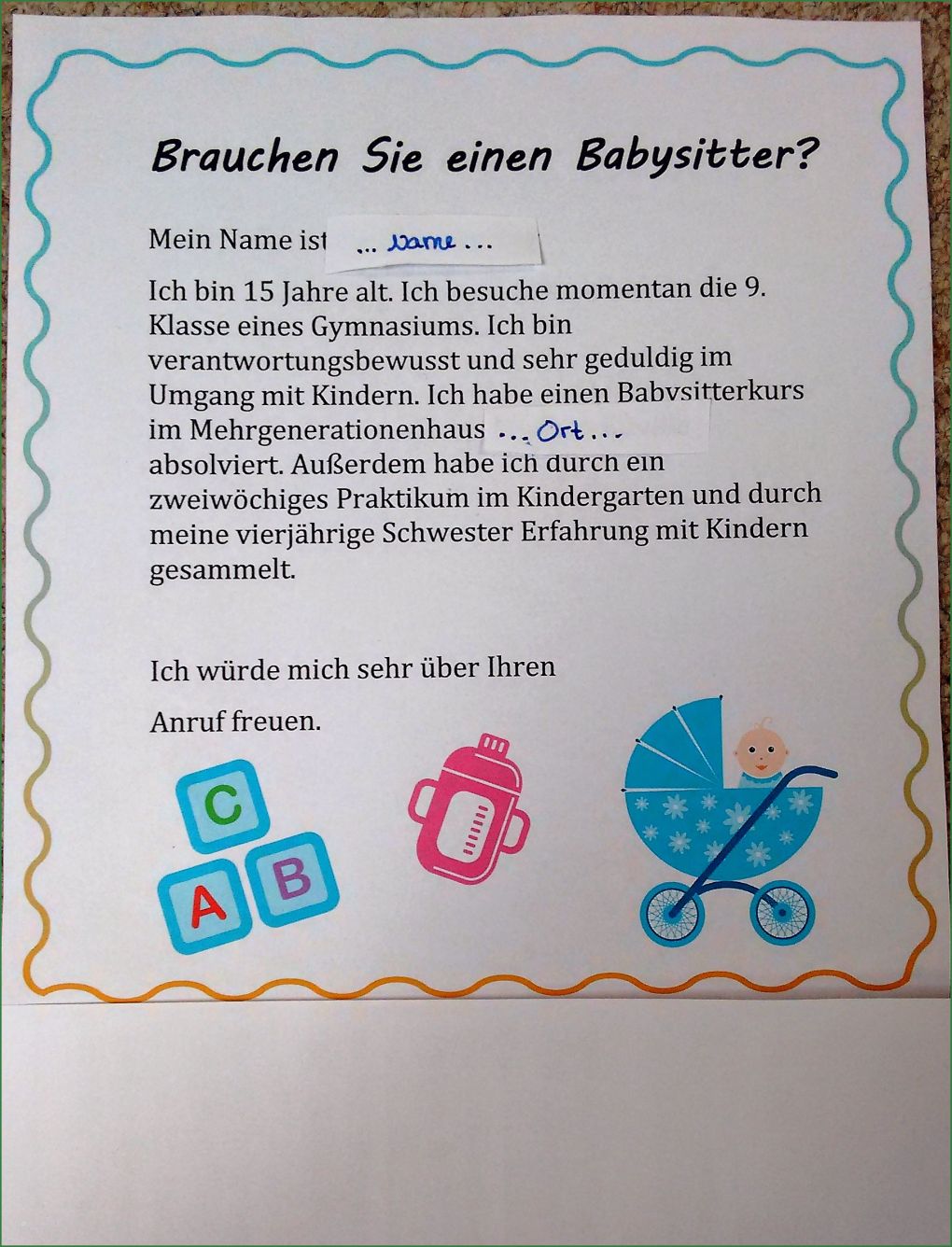 Babysitter Gutschein Ausdrucken